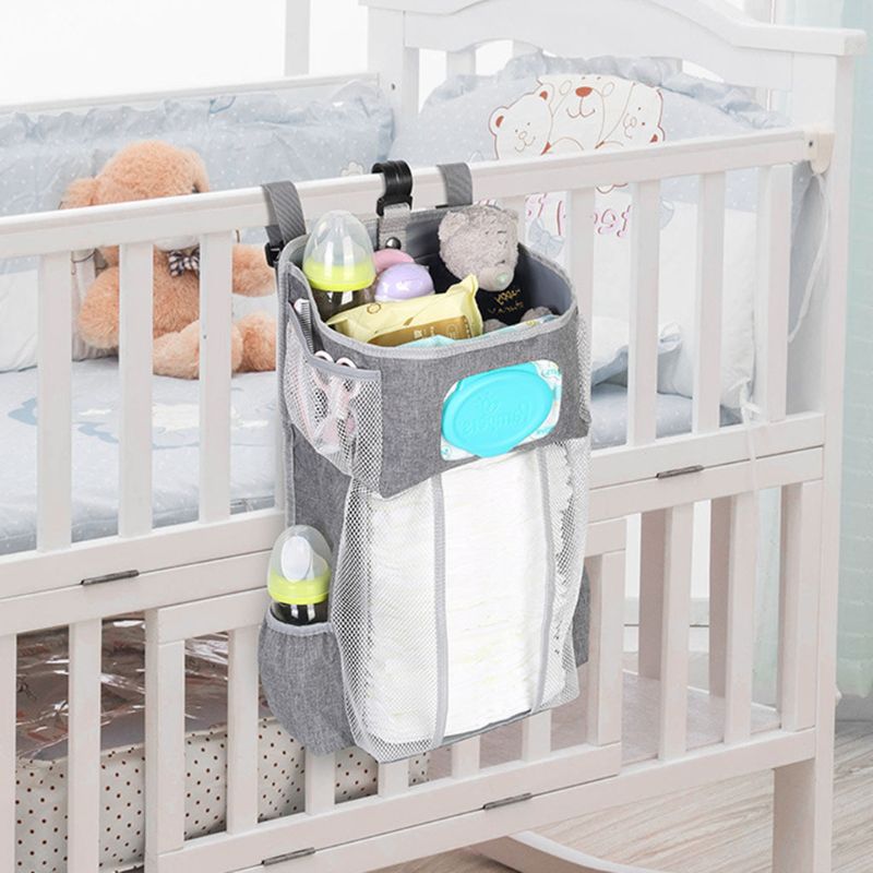 Baby Storage Organizer Crib Hanging Storage Bag Caddy Organizer for Baby Essentials Bedding Set Diaper Storage Bag